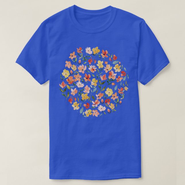 Camiseta Flores frescas Laranja (Frente do Design)