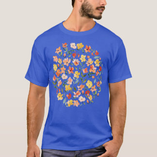 Camiseta Flores frescas Laranja