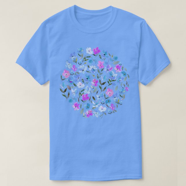 Camiseta Flores frescas Roxo (Frente do Design)