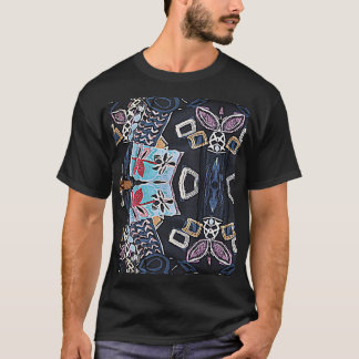 Camiseta Flores Geométricas Legal Design de Ponta Preto