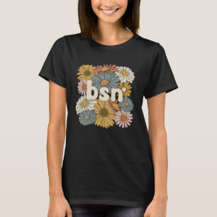 Camiseta Flores Groovy BSN Bacharelado Em Ciências De Enfer