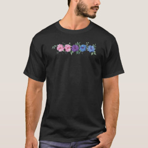 Camiseta Flores LGBTQ LGBT LGBT do Orgulho Bissexual Floral