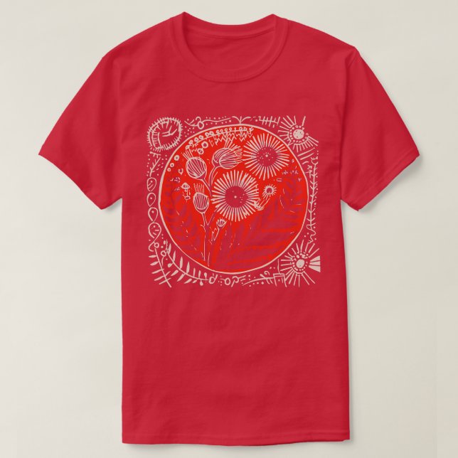 Camiseta Flores Lino Cut (Frente do Design)