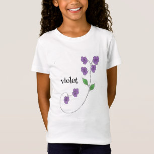 Camiseta Flores Menina Nome Violeta