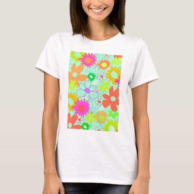 Camiseta Flores misturadas (Frente)