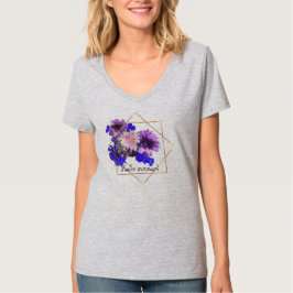 Camiseta Flores modernas azuis