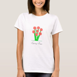 Camiseta Flores Modernas do Coração Primavera