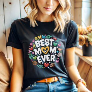 Camiseta flores modernas, melhor mãe de sempre