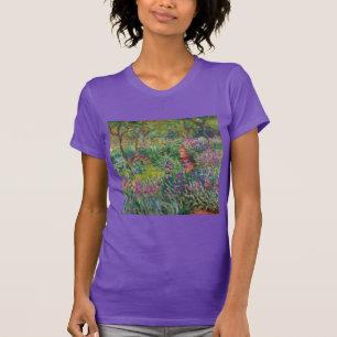 Camiseta flores-monet-vintage-o-jardim-das-íris-em-giverny