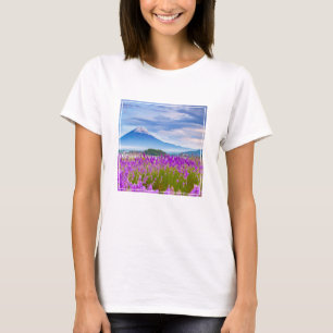 Camiseta Flores Monte Fugi Japão