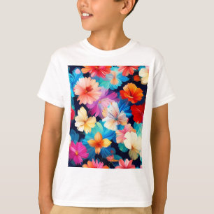Camiseta Flores Multicoloridas Florais Padrão37566