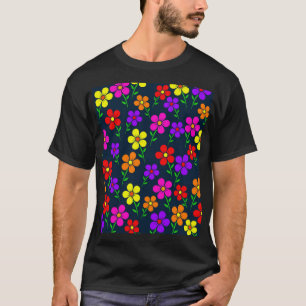 Camiseta Flores Multicoloridas Padrão Floral-34654