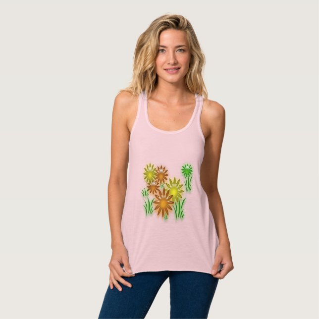Camiseta - Flores Neon para o Verão (Frente Completa)