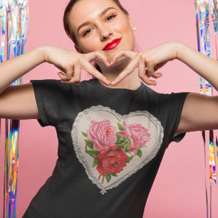 Camiseta Flores no t-shirt do coração