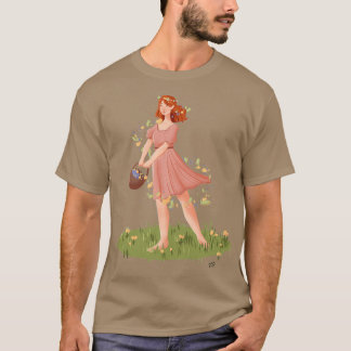 Camiseta flores no vento