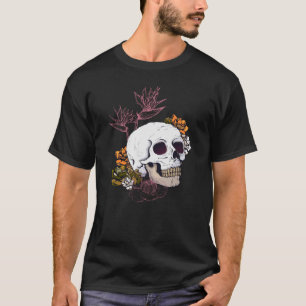 Camiseta Flores nobres Crânio e Strelitzia