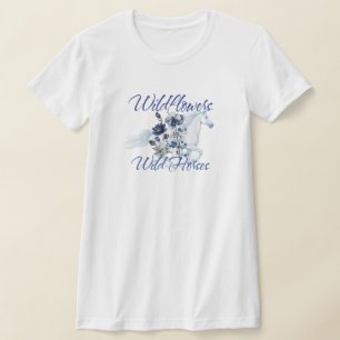 Camiseta Flores Ocidentais Cavalos