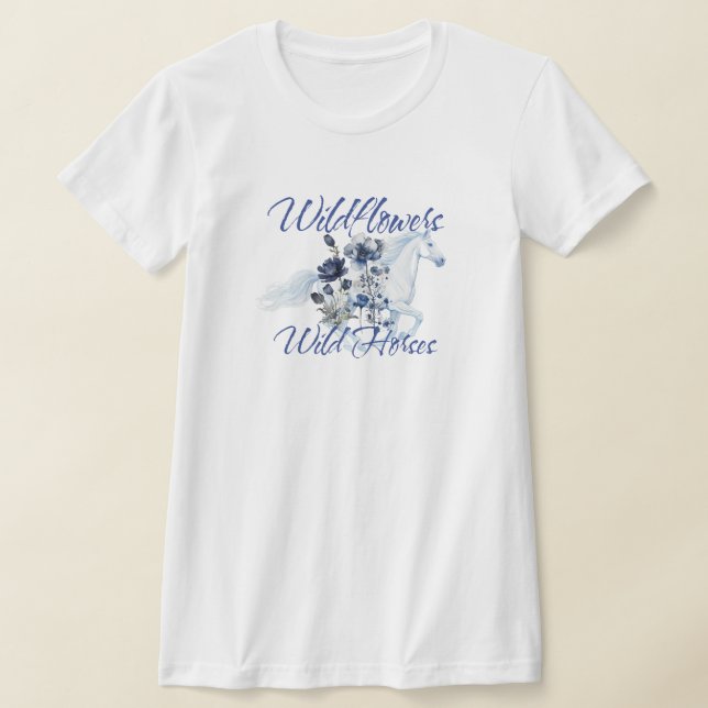 Camiseta Flores Ocidentais Cavalos  (Postura )