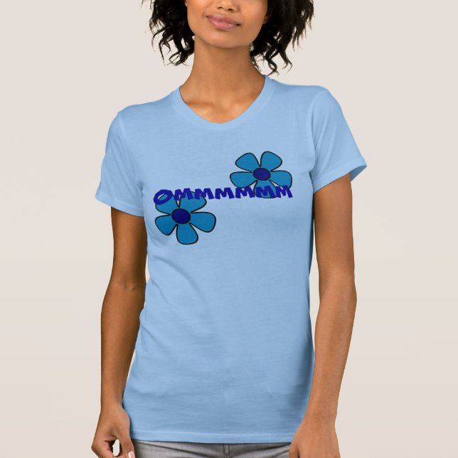 Camiseta Flores Om e Azuis - Tanques Yoga (Frente)