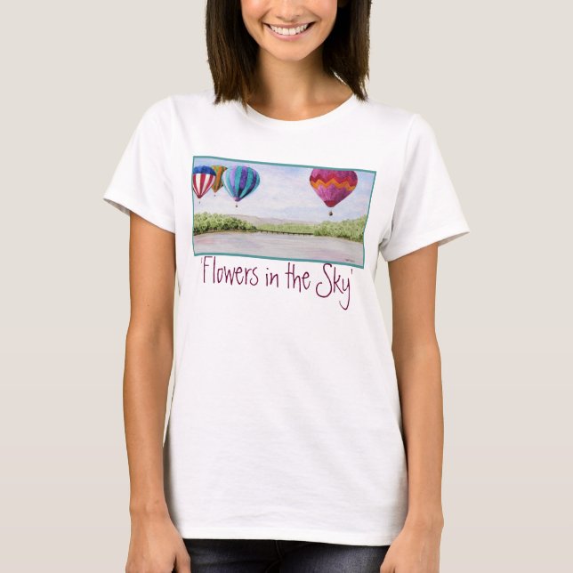 Camiseta "Flores parte superior ocasional no céu" (Frente)