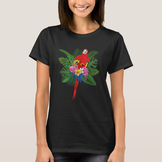 Camiseta Flores, Pássaros Tropicais (Frente)