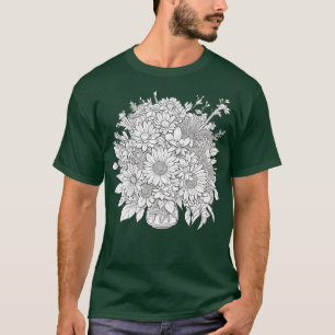 Camiseta flores Pedonias numa coloração de vaso página 1