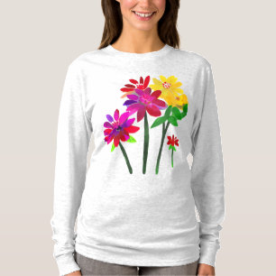 Camiseta Flores Pintadas Adoráveis: Aquarela