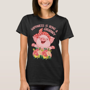 Camiseta Flores Porcam Felicidade É Ser Uma Mãe Mãe Filho