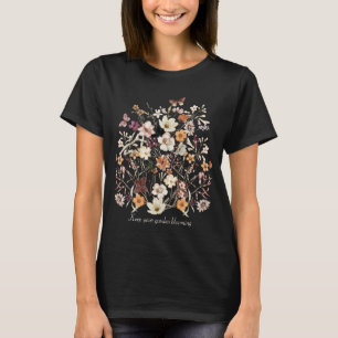 Camiseta Flores Presas Flores Selvagens Nome Cottagecore