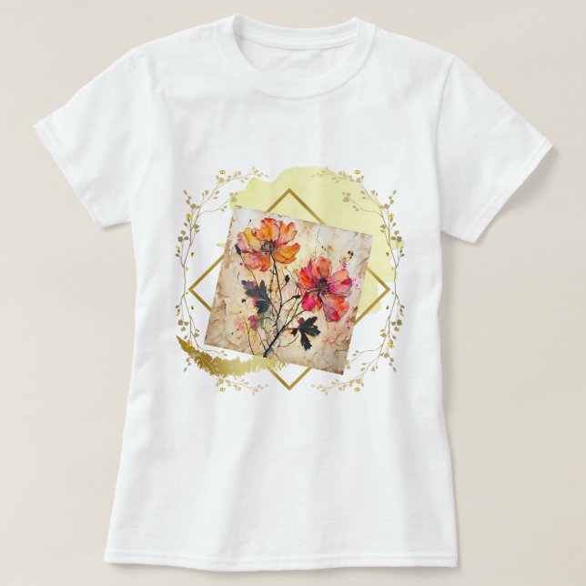 Camiseta Flores Pressionadas (Frente do Design)