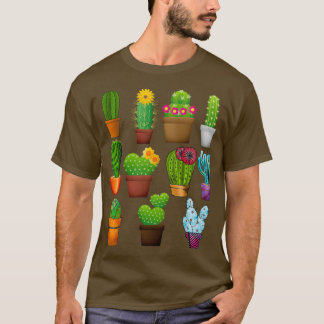 Camiseta flores que cultivam cacto