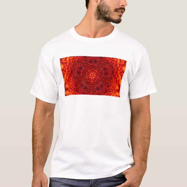 Camiseta FLORES RED DAHLIA Abstrato Floral (Frente)