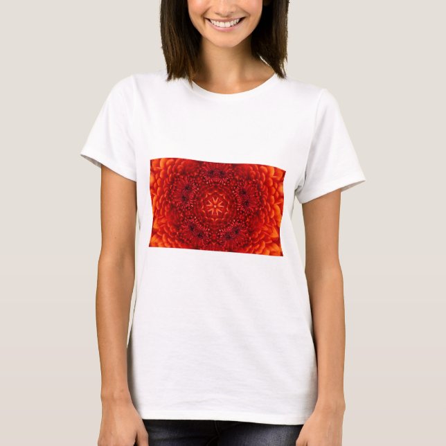 Camiseta FLORES RED DAHLIA Abstrato Floral (Frente)
