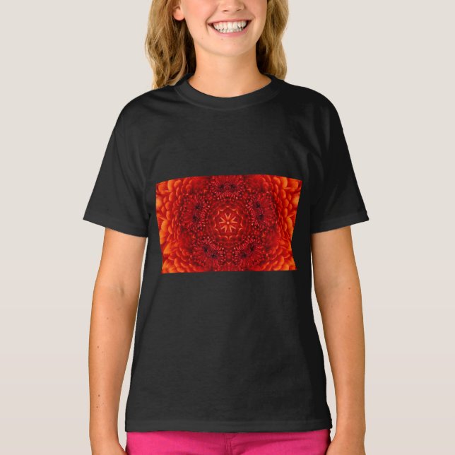 Camiseta FLORES RED DAHLIA Abstrato Floral (Frente)