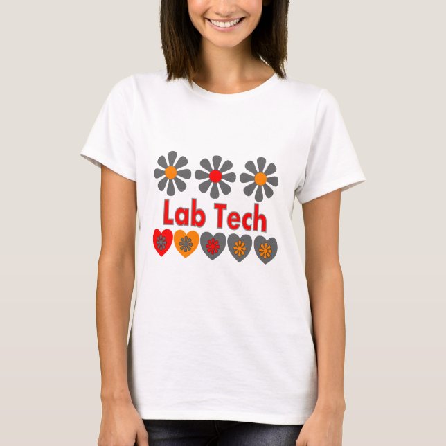Camiseta Flores RETROS da tecnologia do laboratório (Frente)