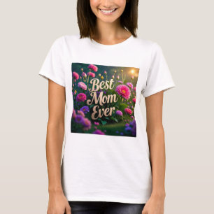 Camiseta Flores Rosa, A Melhor Mãe De Sempre