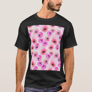 Camiseta Flores Rosa Aquarela Arte Digital