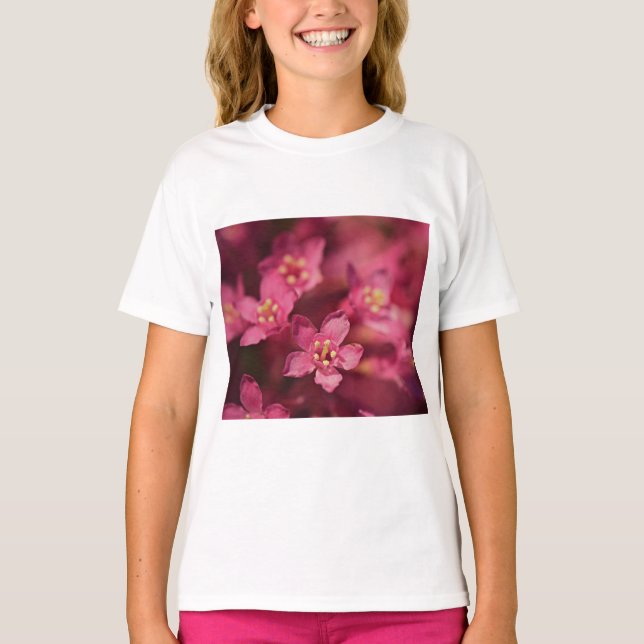 Camiseta Flores Rosa Bonitas (Frente)