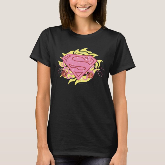 Camiseta Flores Rosa Supergirl (Frente)