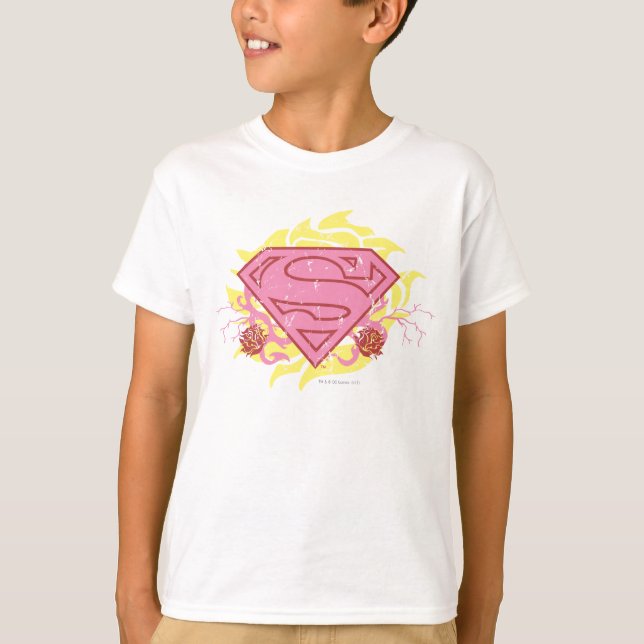 Camiseta Flores Rosa Supergirl (Frente)