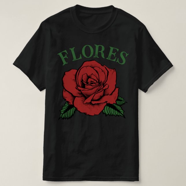 Camiseta flores rosa vermelha (Frente do Design)