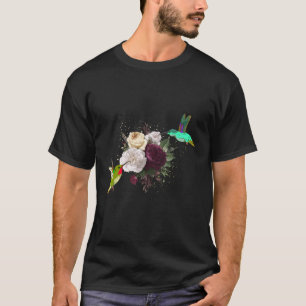 Camiseta Flores Rosas De Aves