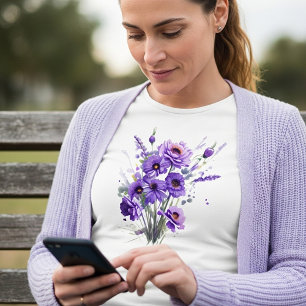 Camiseta Flores roxas