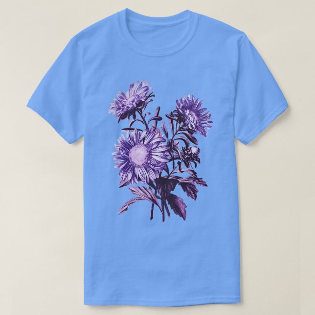 Camiseta Flores Roxas (Frente do Design)
