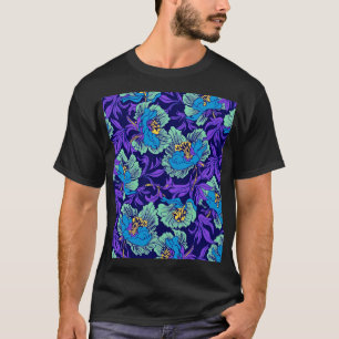 Camiseta Flores roxas e azuis William Morris