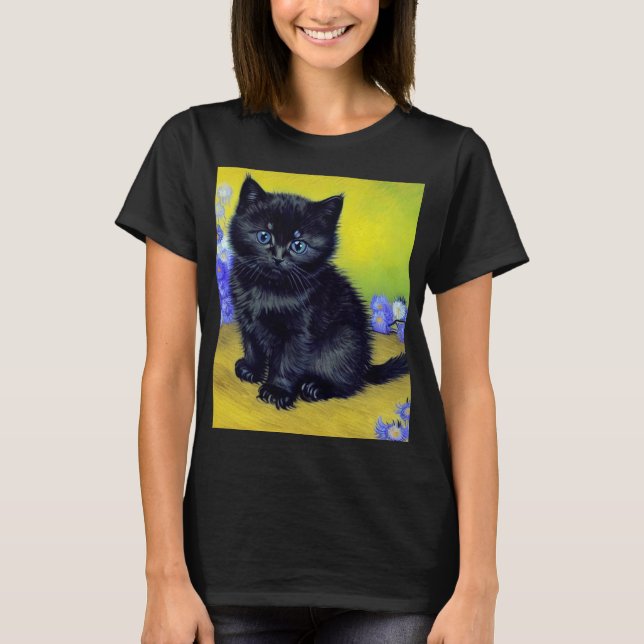 Camiseta Flores Roxas Pretas de Gogh (Frente)