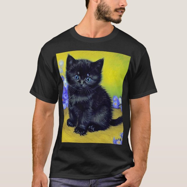 Camiseta Flores Roxas Pretas de Gogh (Frente)