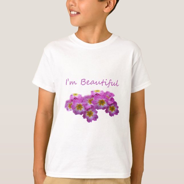 Camiseta Flores roxas, sou linda (Frente)