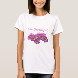 Camiseta Flores roxas, sou linda