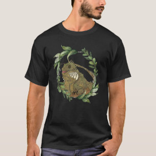 Camiseta Flores Saem Exótica Lagarto Réptil Iguana